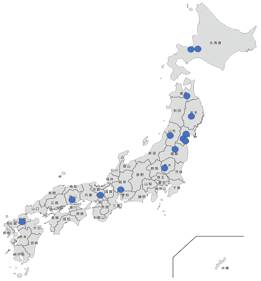 全国をカバーする物流の仕組みのイメージ地図